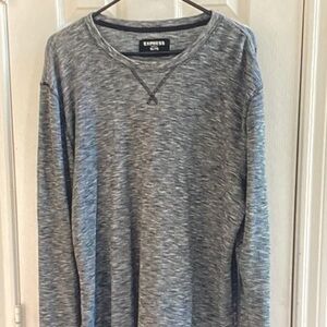 Express Heathered Gray Crew Neck Top